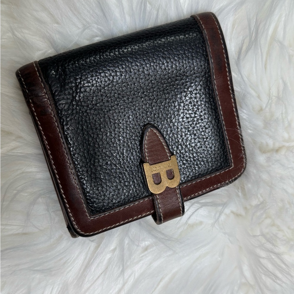 Bally Black and Brown Leather Wallet